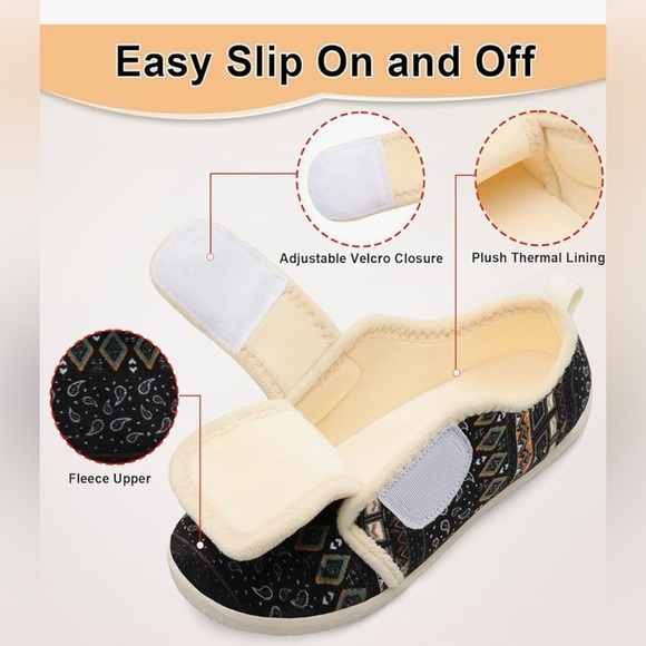 L-Run Barefoot Black Bohemia Women/Men Slippers With rubber sole faux Fur - Picture 4 of 7